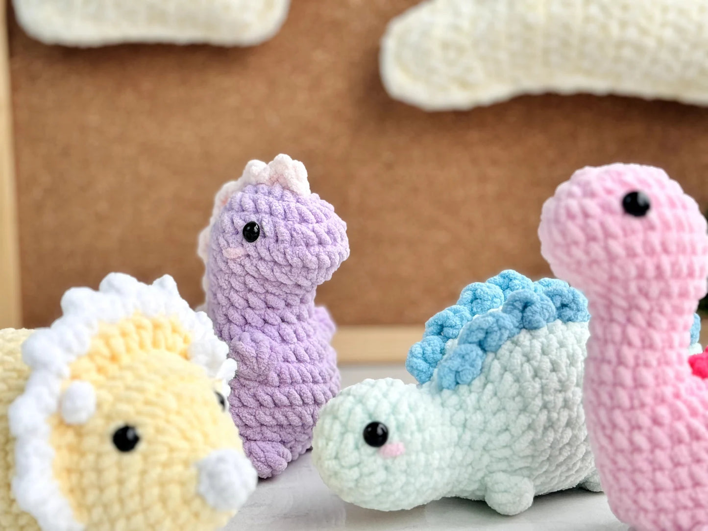 Dinosaur No-Sew Crochet Bundle, Amigurumi Crochet Pattern, Dinosaur World Crochet, Tyrannosaurus Crochet, Triceratops Pattern
