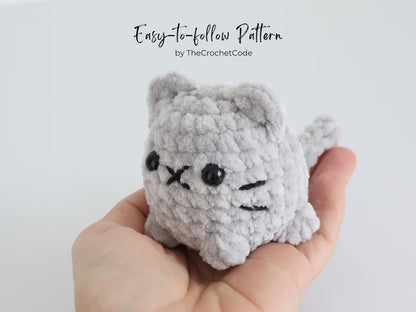 Cute Cat Crochet Pattern No Sew Amigurumi Plush - 9 Beginner Variations, Instant Download PDF